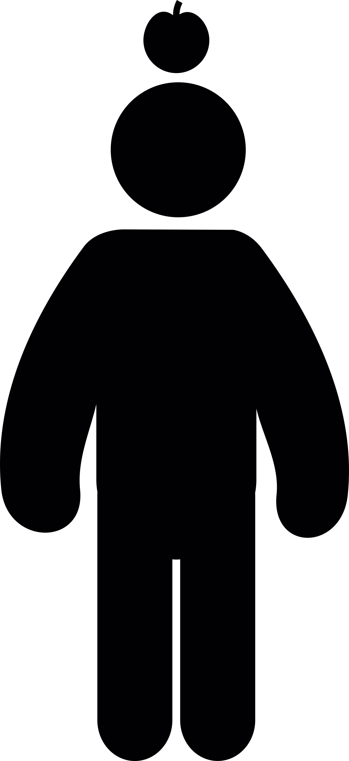 Fan With A Apple Over His Head Outline Svg File Free Vectors